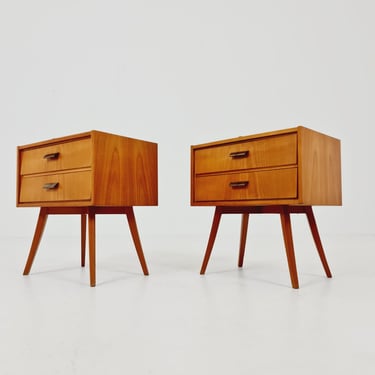 German Mid century nightstands/ bedside tables BY WK Möbel, 1960s Set of 2 