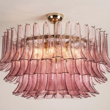 Murano Ceiling Lamp Ø100 cm - Amethyst Glass Hand-blown Italy - Luxury Modern Lighting 