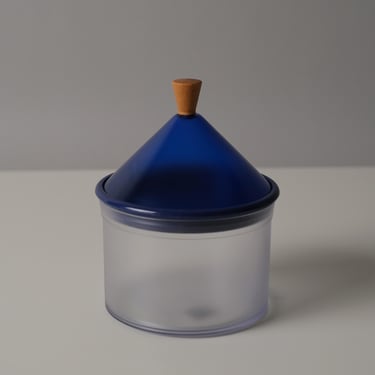 Vintage 1980s Biesse Acrylic Storage Jar by Pino Spagnolo, Italian Postmodern Design. 