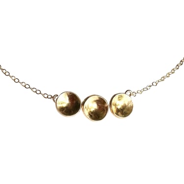Golden Dew Drop Necklace - Gold Disc Necklace - 14k Gold Filled or Sterling Silver Necklace - Gift for Her - Christmas Gift - Bridal Jewelry 
