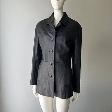 Charles Klein Vintage Soft Leather Button Up Jacket Size S 