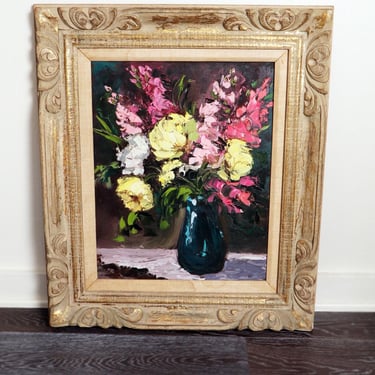 1950's Floral Still Life Oil Painting 16