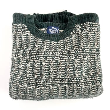 MENS WOOLRICH SWEATER,  Green Wool Pullover, Men's Medium, 