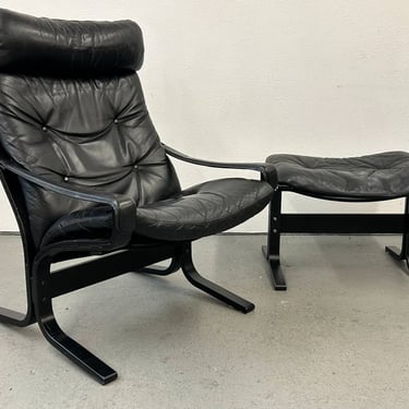 Rybo Rykken Leather Lounge Chair and Ottoman