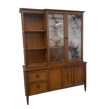 Vintage Walnut China Cabinet Hutch