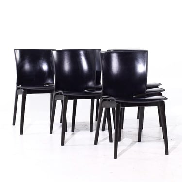 Josep Lluscà for Cassina Cos Mid Century Italian Leather Dining Chairs - Set of 6 - mcm 