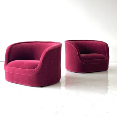 Cartouche Chairs by Ward Bennett for Brickell Associates in Mohair