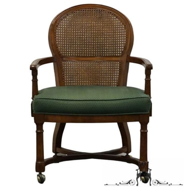 CENTURY FURNITURE Solid Cherry French Regency Revival Cane Back Game Arm Chair 