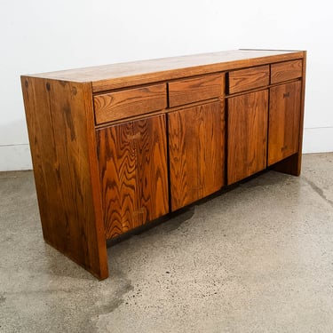Mid Century Modern Credenza Server Buffet Conant Ball Oak 2 Drawers Cabinet