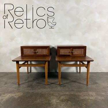 Pair Of Vintage American Of Martinsville Bedside Tables Nightstands Side End Tables Mid Century Retro MCM 