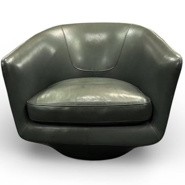 Leather Swivel Lounge U Turn Chair designed by Niels Bendtsen Italy c 2013