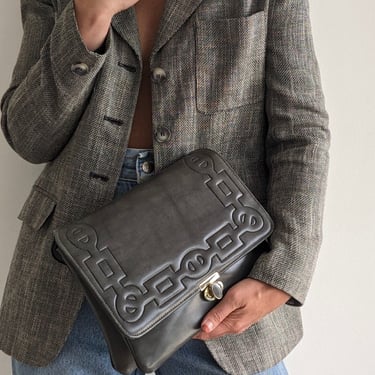 Vintage Smoke Vegan Leather Clutch Bag