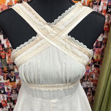 1970s Gauzy Gunne Sax Dress - 26”w 