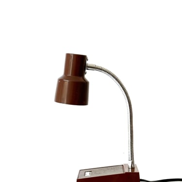 mid century modern metal adjustable brown desk lamp | retro table reading lamp 