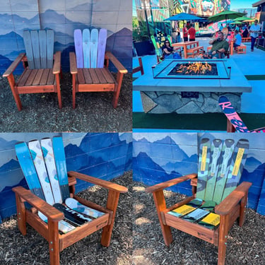 Set of 4 -Hand-Painted Ski Alpine Chairs – Indoor/Outdoor Seating - color matched to your space 