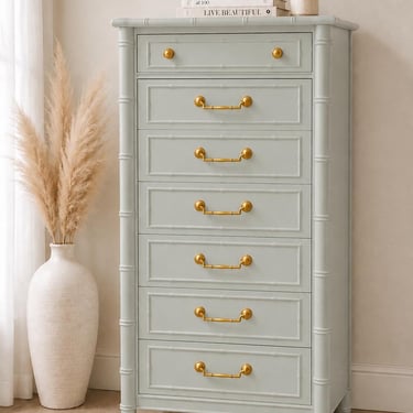 Refinished To Order - Thomasville Allegro Lingerie Chest | Faux Bamboo Tall Dresser | PICK YOUR COLOR 