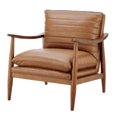 Edmond Faux Leather Accent Arm Chair