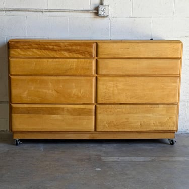 Heywood Wakefield Stardust Maple 8 Drawer Storage Lowboy Dresser Mid-Century Modern 1950s 