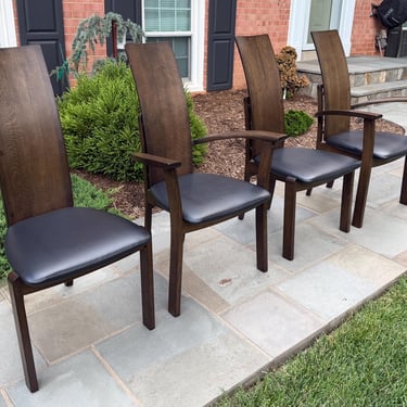 Vintage Seki Furniture Sword Chairs - Set of 4 Japanese Dining Chairs 