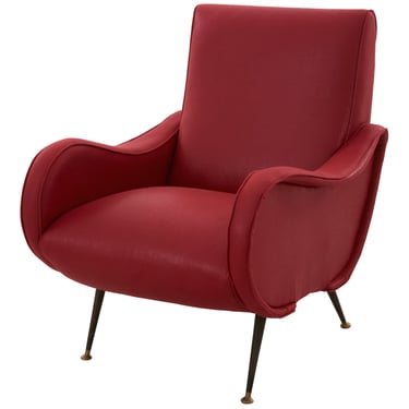 Vintage Red Italian Lounge Chair
