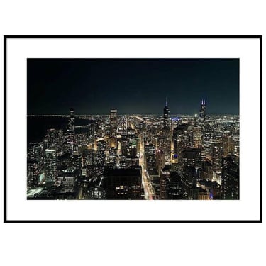 Chicago Skyline Print, Sears Tower, Willis Tower, Chicago Skyline Wall Art, Chicago Night Print, Magnificent Mile Print, Travel Photography 