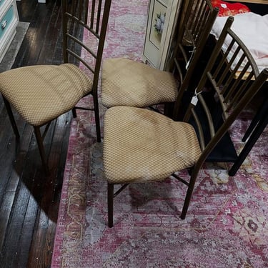 Metal faux bamboo chairs. 6 available