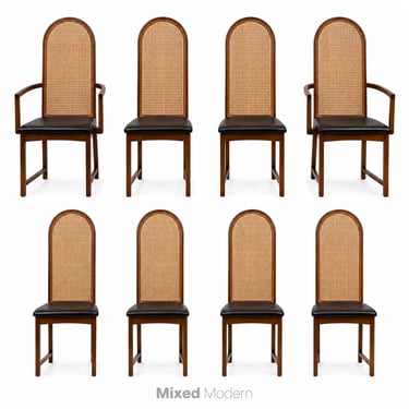 Walnut and Cane Dining Chairs by Milo Baughman - Set of 8 