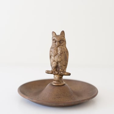 Vintage Brass Owl Jewelry Tray/ Catchall 