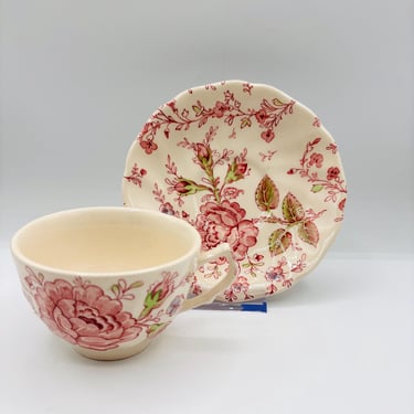 Vintage Johnson Brothers Rose Chintz Cup & Saucer Set by LeChalet