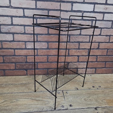 Mid Century Black Record Rack/Stand/Caddy 
