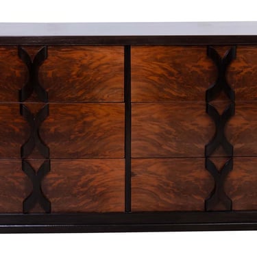 Six Drawer Mahogany Dresser with Rosewood X Pulls