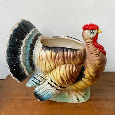 Mid Century Turkey Planter By Relpo 5343, Thanksgiving, Tom Turkey, Center Piece, Turkey Collectors, READ 