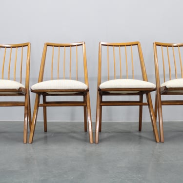 1970s Set of Four Beech Dining Chairs ,West Germany / Vintage Chairs / Mid-century / 