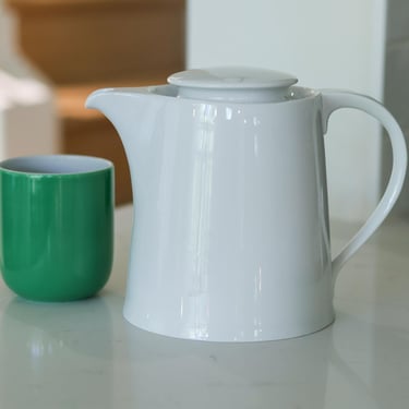 Rare Vintage Block Spal Lisboa White Teapot 1980s Portugal Postmodern MCM Minimalist Porcelain Gerald Gulotta 