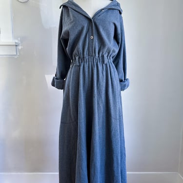 Vintage 1980s Charcoal Gray Sweatshirt Dress / S-M 