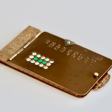 Vintage 1960s Jeweled Mini Metal Purse Pocket Flip Telephone Address Book | goldtone | organize | alphabet | 1960s 