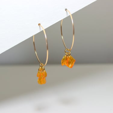 Personalizable • Orange Hoop Earrings • 14k Gold Fill • Sterling Silver • Hoop Earrings • Sustainable • Minimalist • Every Day 