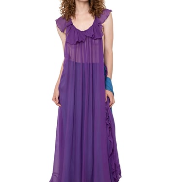 Saint Laurent Rive Gauche 1980's Chiffon Dress 