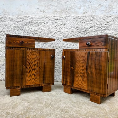 1 of 2 Vintage Bedside Tables/ Mid Century Tables/ Nightstand Storage/ Retro Night Table/ Storage Tables/Wooden Nightstands/ Yugoslavia/ 70s 