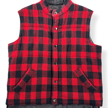Vintage Arrow Buffalo Plaid Down Vest SZ L