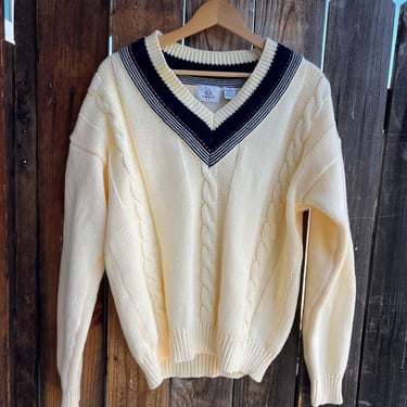 Vintage 1990s GS Company V Neck Pullover Sweater, Size Medium 