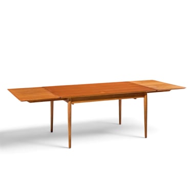 Arne Vodder for Sibast Mid Century Danish Teak Expanding Dining Table with 2 Leaves 