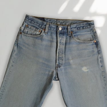 Levi’s 501 Jeans Size 29/30, Vintage Faded Light Wash Denim, W32 Tag 