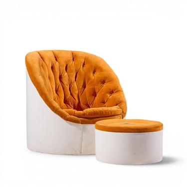 Milo Baughman for Thayer Coggin Mid Century Lounge Chair and Ottoman - mcm 