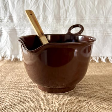 Vintage 2 liter Melamine IRA Denmark Design Mixing Bowl - Alf Rimer, Dark Chocolate Brown, Mid Century Kitchen 