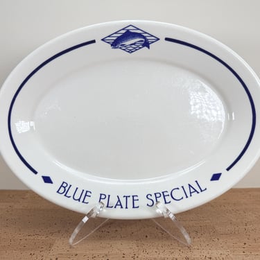 Anthpny's HomePort Restaurant Blue Plate Special | Homer Laughlin Platter | WA Washington | 1988 