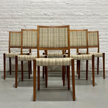 Set of Six Vintage Mid Century Modern Walnut Dining Chairs by Svegards | Scandinavian Mid Century Modern, c. 1960's 