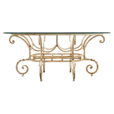 20th Century Italian Regency Wrought Iron Garden Dining Table