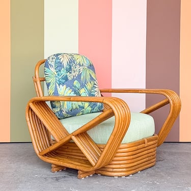 Frankl Style Six Band Rattan Lounge Chair