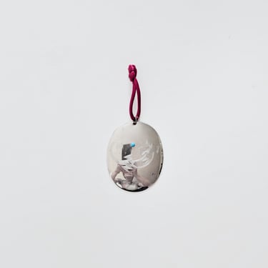Vintage Ortiz Santa Fe Silver Turquoise Hanging Ornament 1995 Lizard 